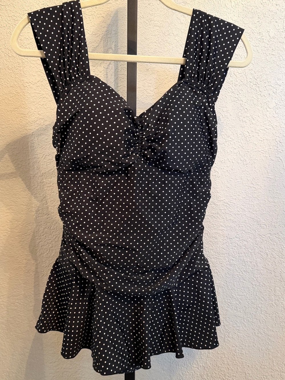 Shore Shapes Black Polka Dot Sweetheart Swimdress